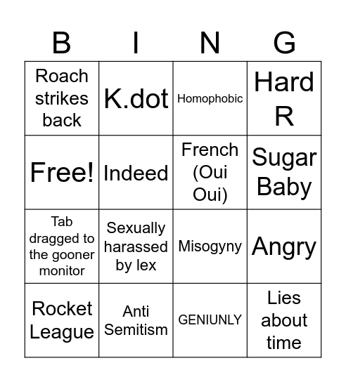 Ael bingo Card