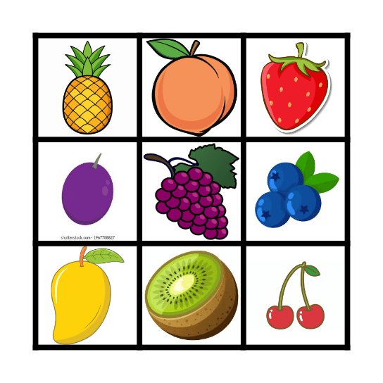 FRUITS BINGO Card