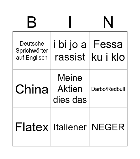 Ibus Bingo Card Bingo Card