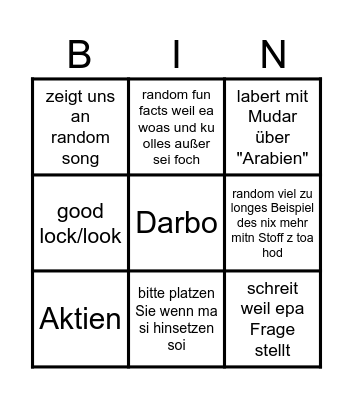 IBUS Grölli Bingo Card