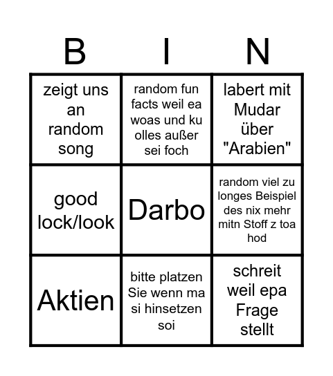 IBUS Grölli Bingo Card