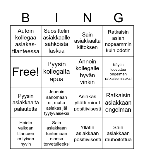 Aspan laatubingo Card