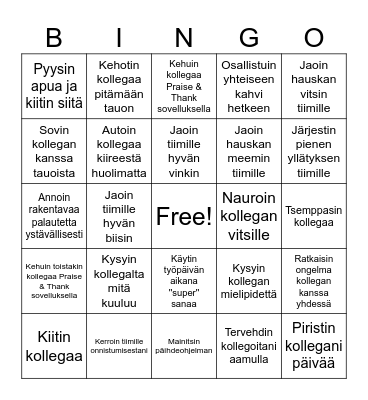 T I I M I Bingo Card