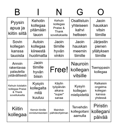 T I I M I Bingo Card