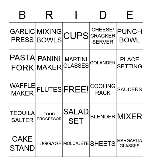 KRISTY Bingo Card