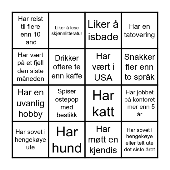Nordre Sunnmøre Kompetansesenter Bingo Card