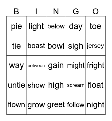 Vowel Team Review 2 Bingo Card