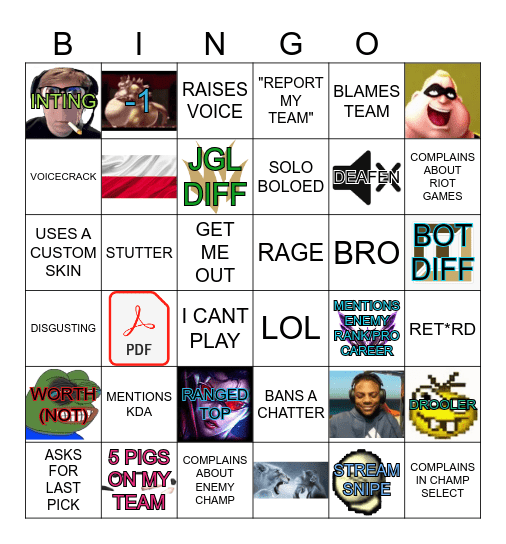 Druttut Bingo Card