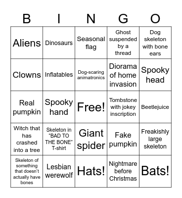 Halloween Bingo Card