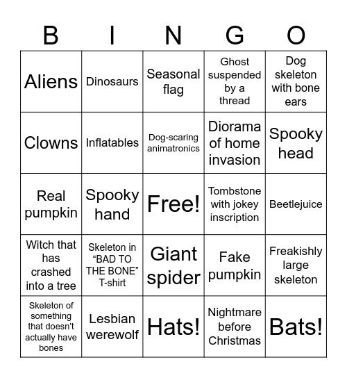 Halloween Bingo Card