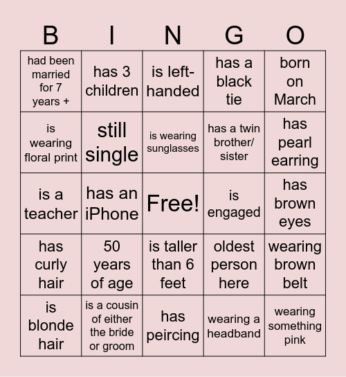 Find the Guess BINGO Card