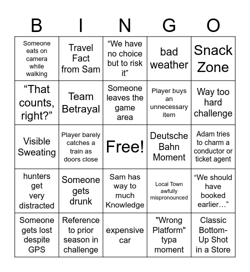 Jet Lag Tag Allstars Bingo Card