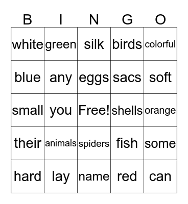 Eggs Everywhere Bingo Card