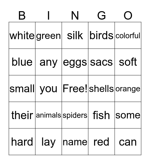 Eggs Everywhere Bingo Card