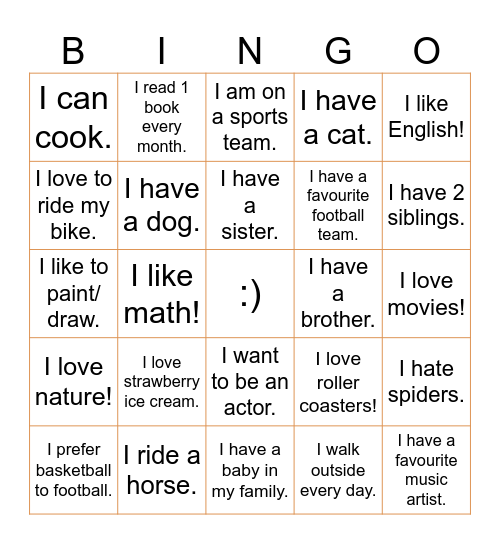 Meet Me Bingo Card