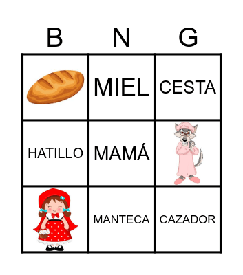 CAPERUCITA ROJA Bingo Card