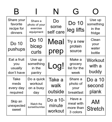 Playing Possum - Week 4 Bingo Card