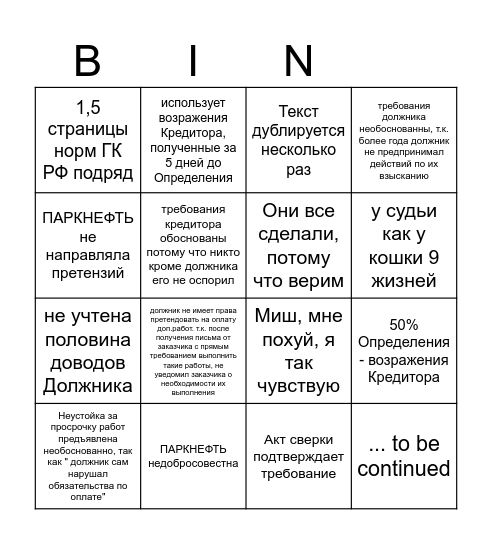 Бинго Политова Bingo Card