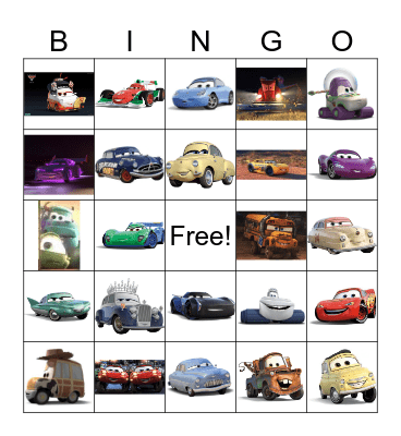 Cars bingo Card