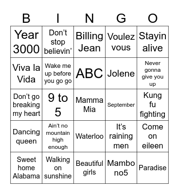 Game 2 Bingo Card