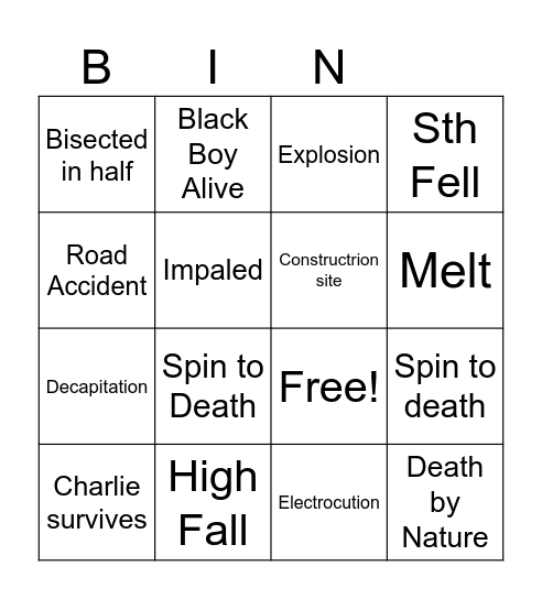 FD Bingo Card