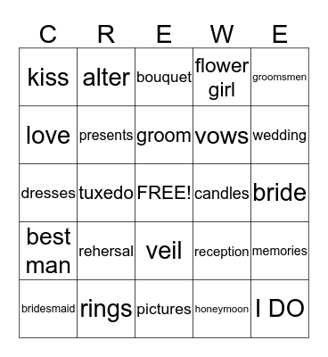 Dr.Crewe's Bingo Card