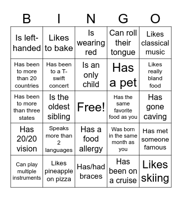 Icebreaker Bingo: Find Someone Who Bingo Card