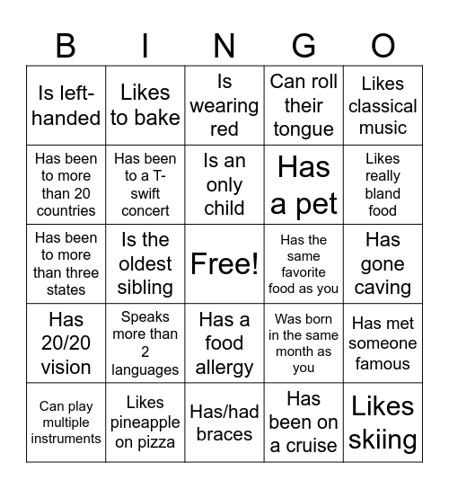 Icebreaker Bingo: Find Someone Who Bingo Card