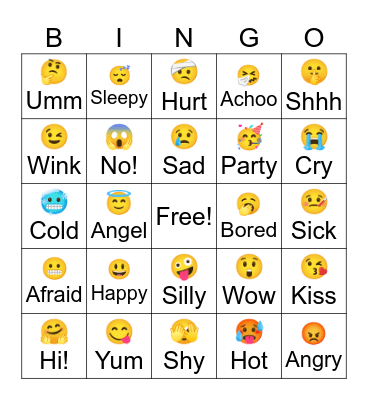Emoji Bingo Card