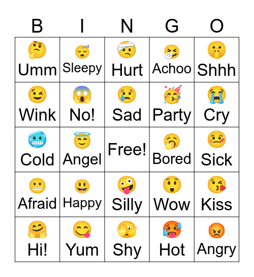 Emoji Bingo Card
