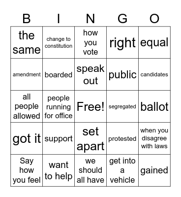 3rd Grade Unit 3 Bingo Card