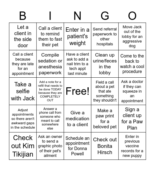 CSR Bingo Card