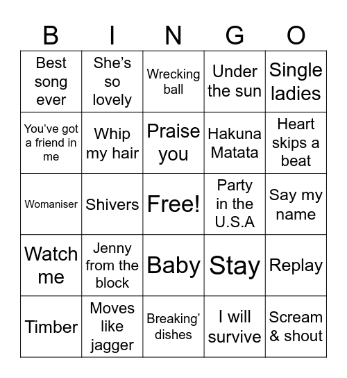 Game 5 Bingo Card