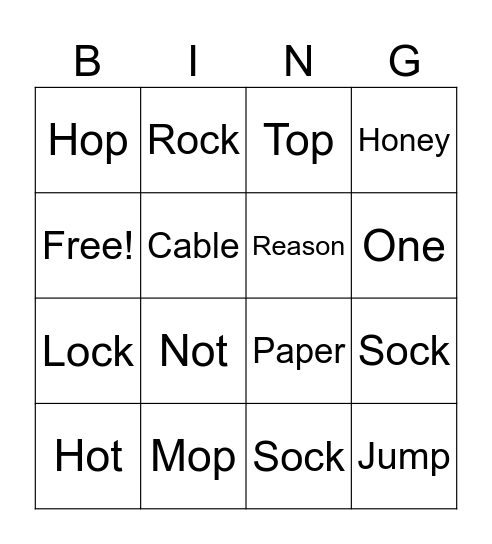 Vocabulary Week 3 Bingo Card