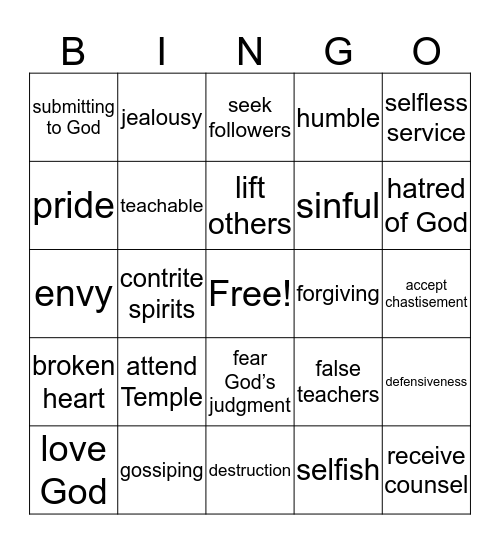 Pride Bingo Card