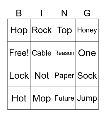 Vocabulary Week 3 Bingo Card