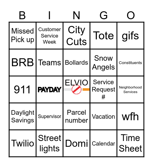 311 MISSION POSSIBLE Bingo Card
