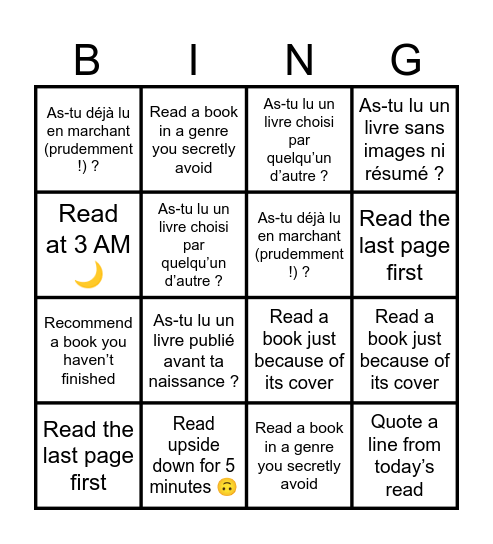 Books & Brunch Bingo Card