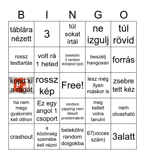 angol Bingo Card
