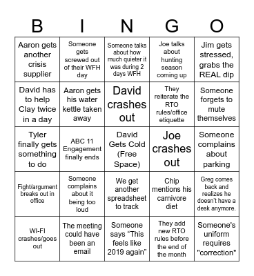 SD BINGO - RTO Edition Bingo Card