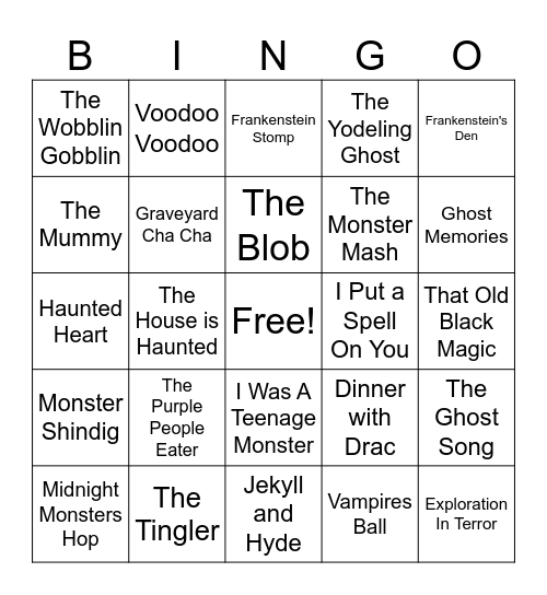 Halloween Bingo Card