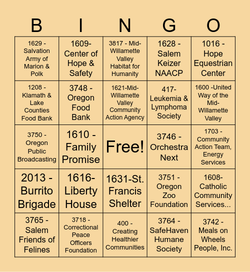 CFD 2025 Bingo Card