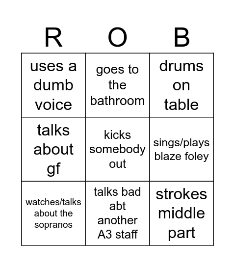 ROB Bingo Card