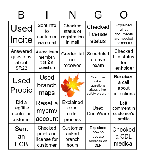 Customer Service Week 2025 Bingo Card
