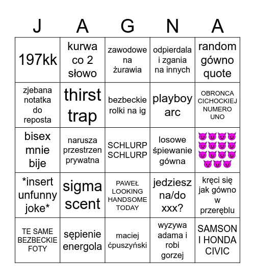 CWEL Bingo Card