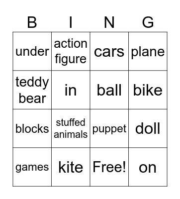 Kids 2 - Unit 8 FUN AND GAMES Bingo Card