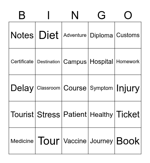 BINGO IELTS Bingo Card