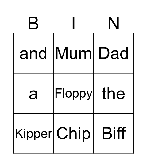 ORT Stage 1 Bingo Card