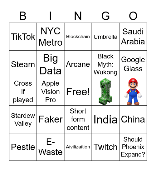 VIDEO GAME BINGO Card