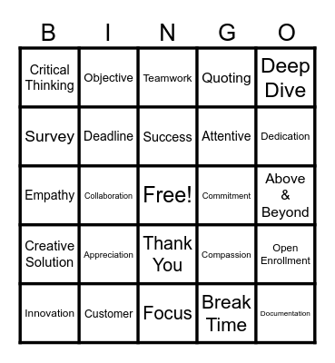 Customer Service Week 2025 Bingo Card
